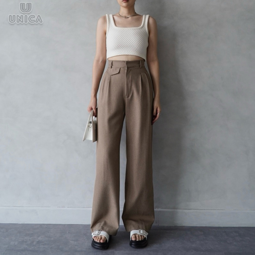 UNICA - Celana Kerja Panjang Wanita Kantor Celana Bahan Wanita Kekinian Terbaru Loose Oro Pants