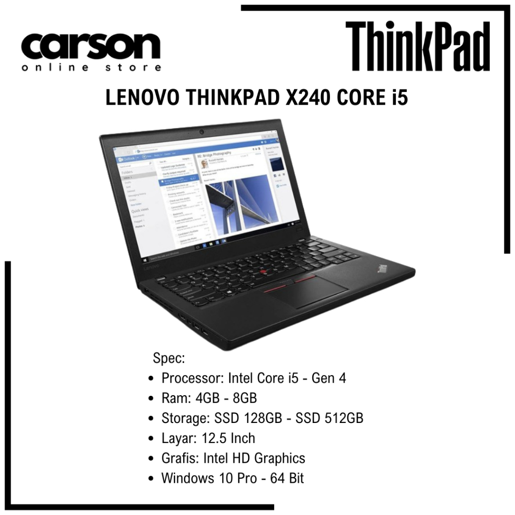 LAPTOP LENOVO THINKPAD X SERIES INTEL CORE i3 / i5 / i7 BERGARANSI