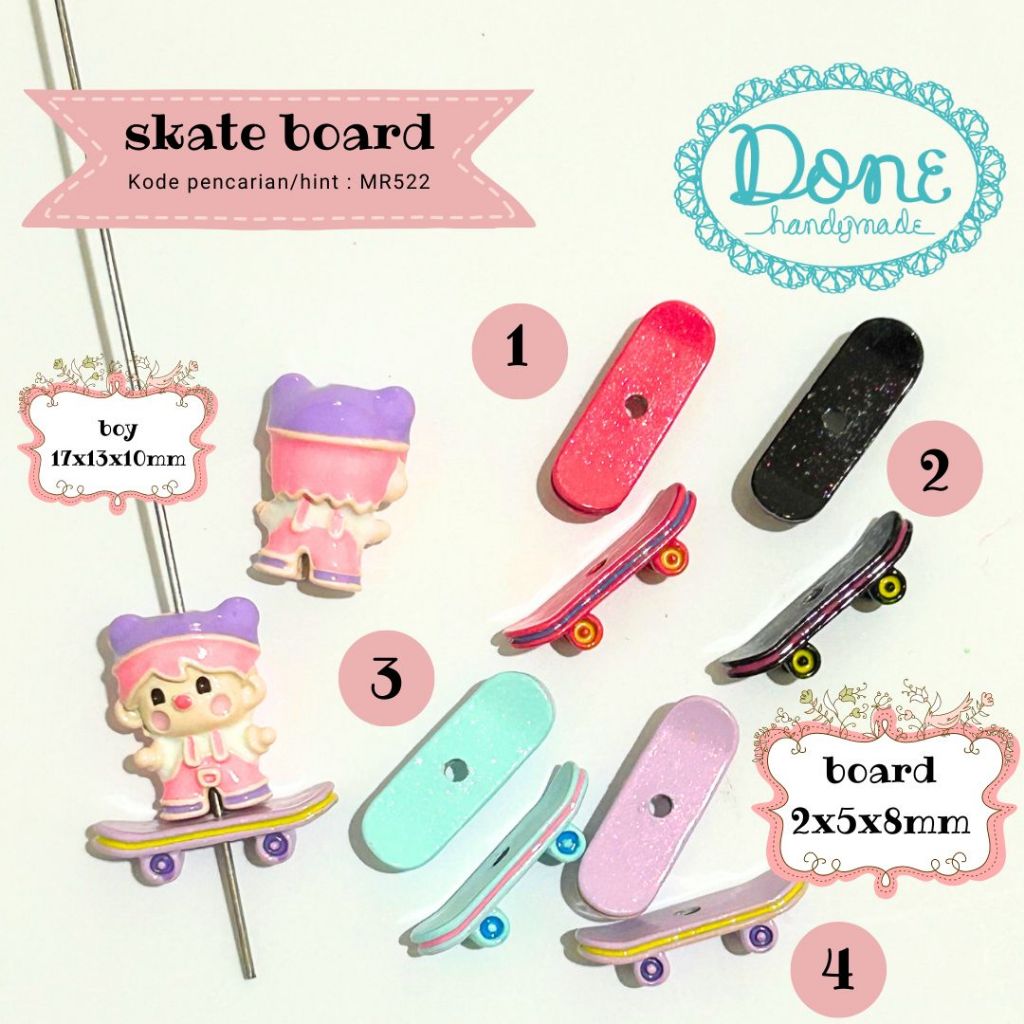 Done handymade manik enamel beads manik skate board beads diy meronce MR522 enamel beads