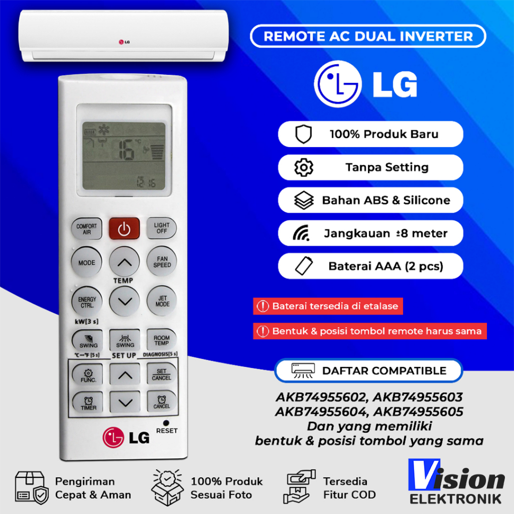 Remot / Remote AC LG Dual inverter 100% original pabrik