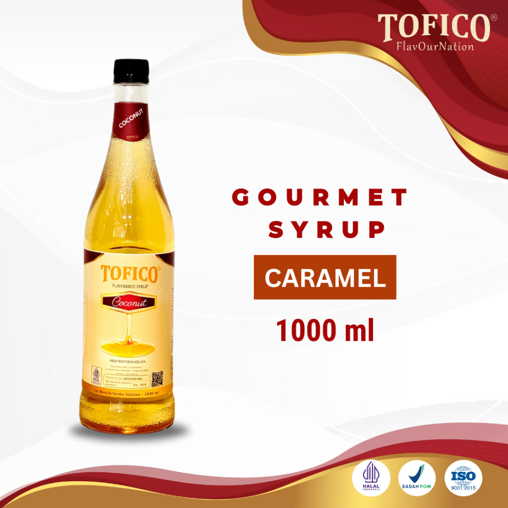 

Syrup Caramel Tofico / Sirup Rasa Caramel Premium 1 Liter / Tofico Syrup Official