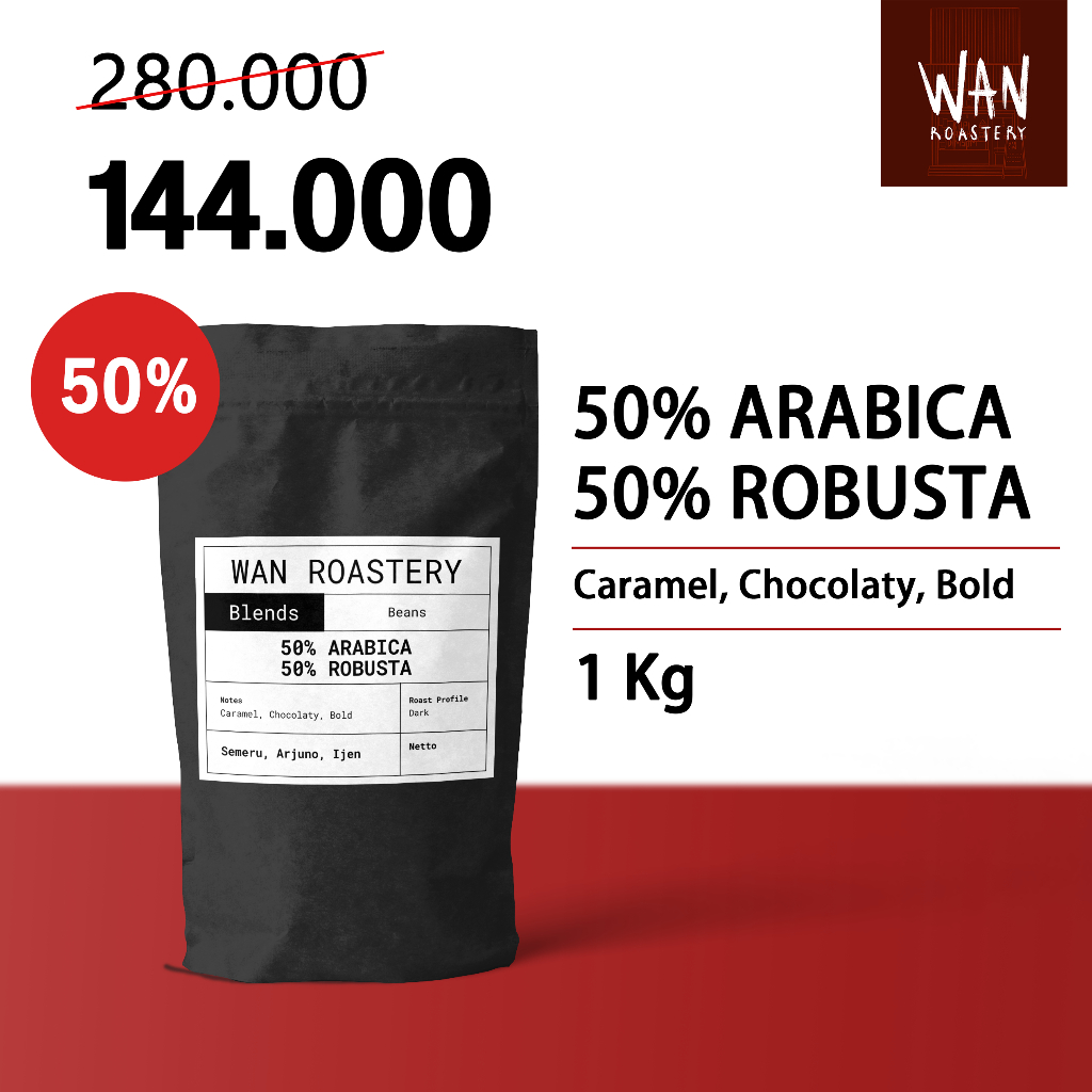 

Wan Roastery Houseblend 50 Arabika 50 Robusta Kopi Susu Espresso