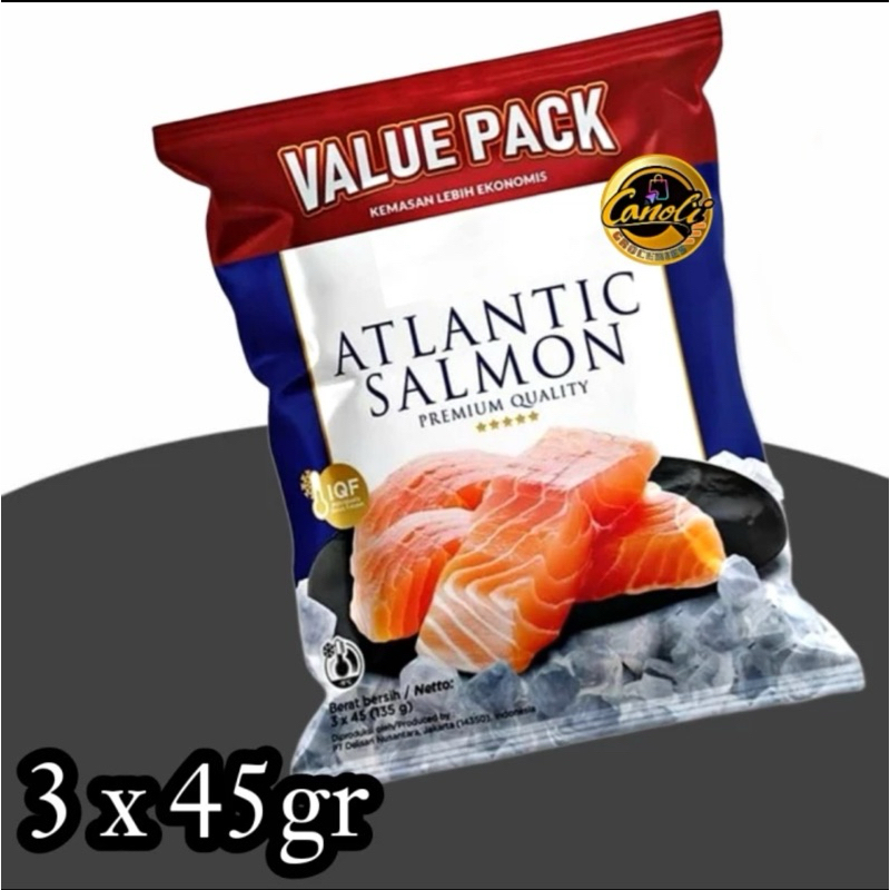 

Salmon Atlantic 135 gr sashimi portion premium quality hygenis atlantic