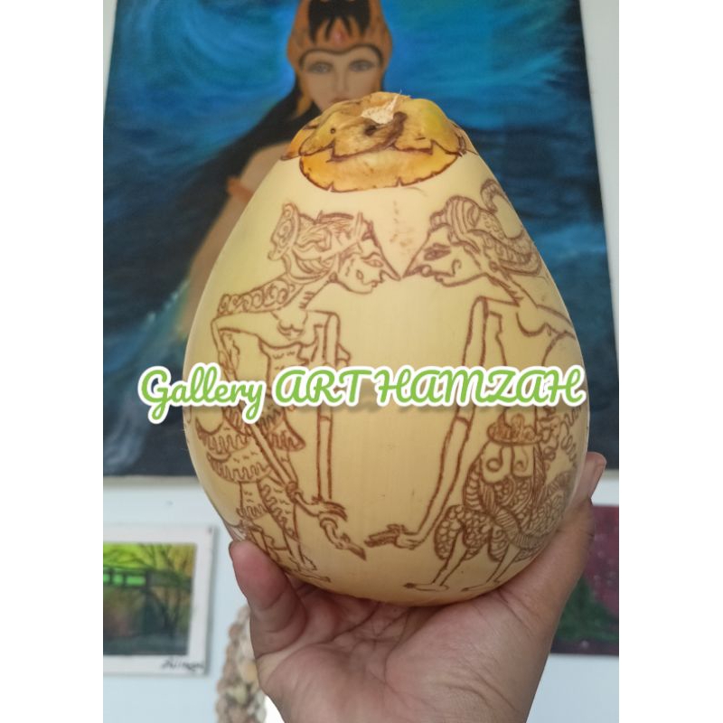 kelapa gading lukis 1 buah 2 gambar untuk 7 bulanan mitoni