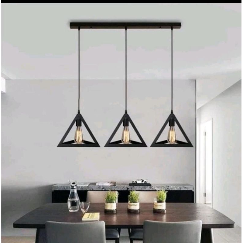 lampu hias gantung segitiga kap panjang 3in1