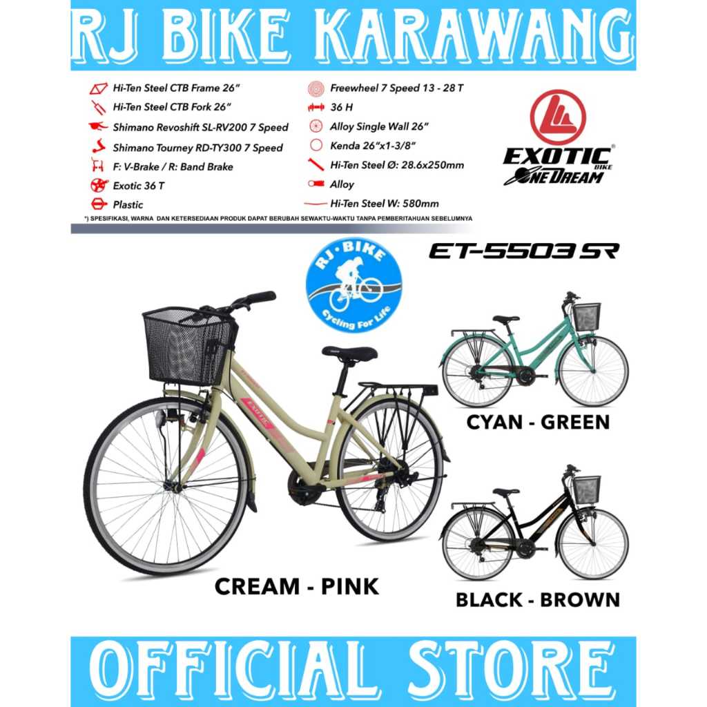 SEPEDA DEWASA MINI 26INCH CITY BIKE EXOTIC ET 5503 MX dan 5503 SR