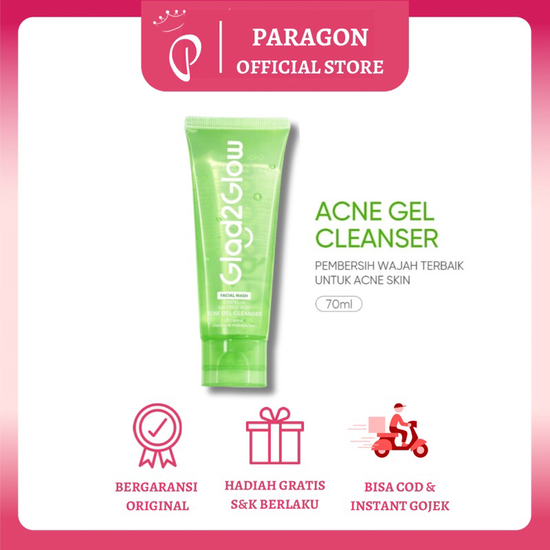 Glad2Glow Centella Salicylic Acid Acne Gel Cleanser |Sabun Untuk Kulit Berjerawat dan Beruntusan