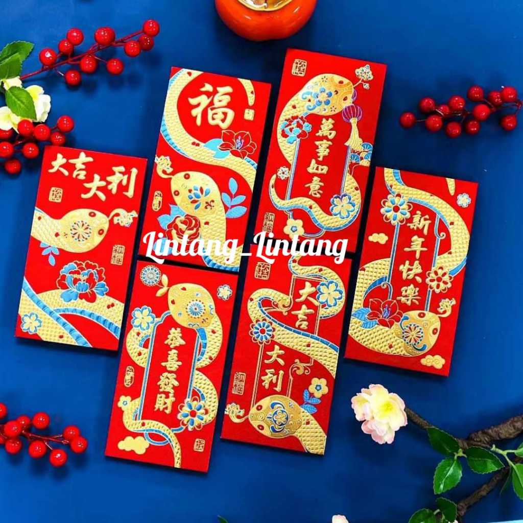 

ANGPAO IMLEK SHIO ULAR 2025 PANJANG HANGBAO FU MERAH TEBAL - AMPAO MURAH ISI 6