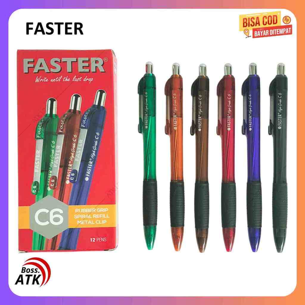 

Pulpen Faster C6 Pulpen Cetrek Faster C6 Bolpoin Mekanik Harga 1 Pcs