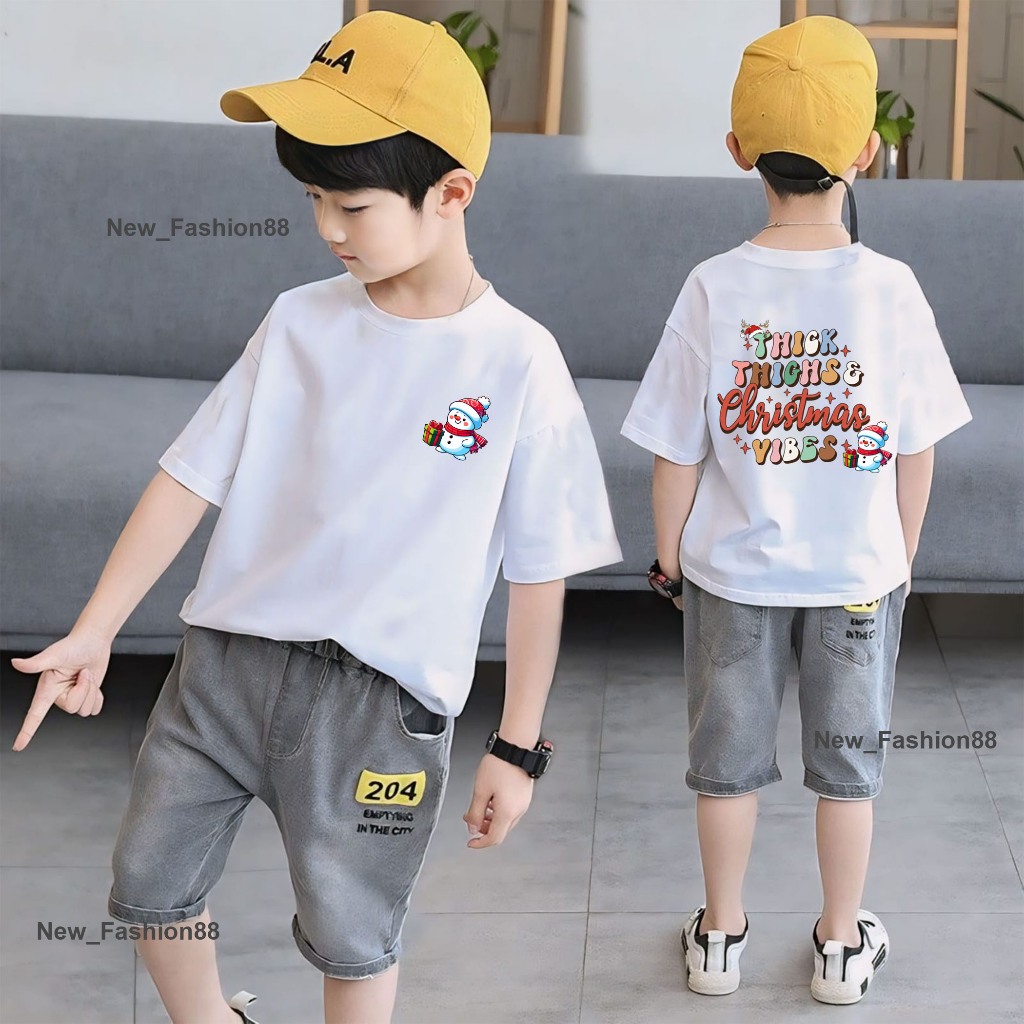 Baju Kaos Natal Merry Christmas Anak Laki-laki/Perempuan Umur 1-12 Tahun Sablon Digital Printing | B