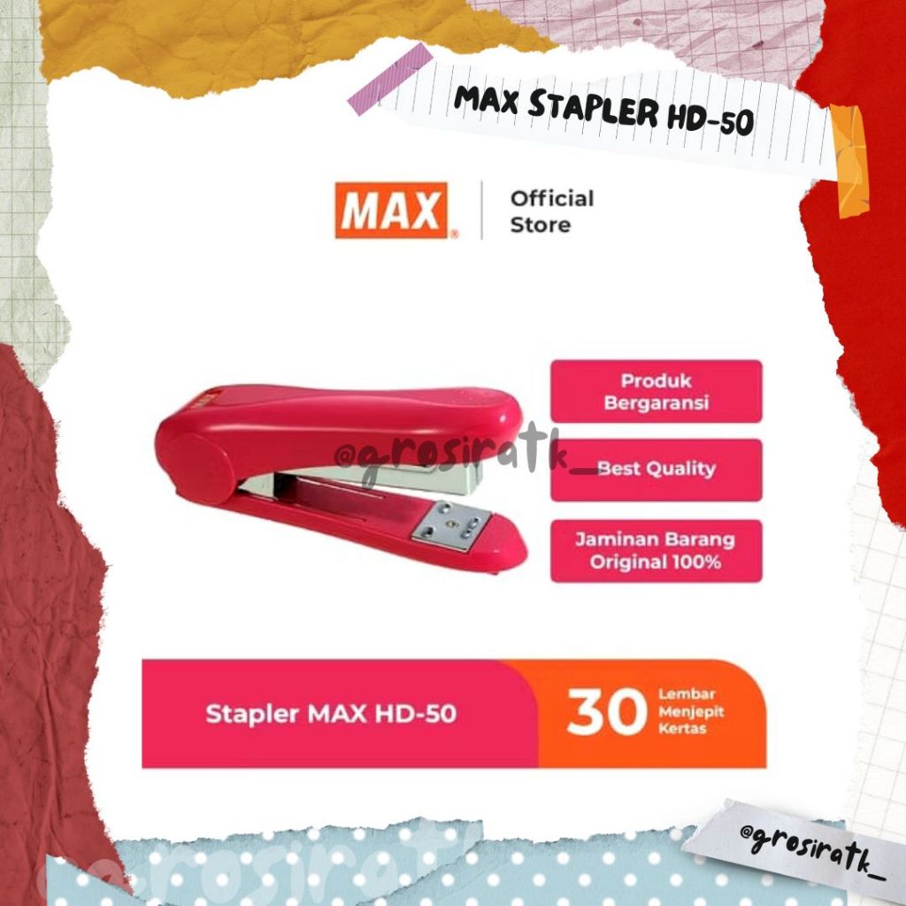 

MAX Stapler HD-50 / Stapler Warna Warni / Stapler Ekonomis / Stapler Kokoh