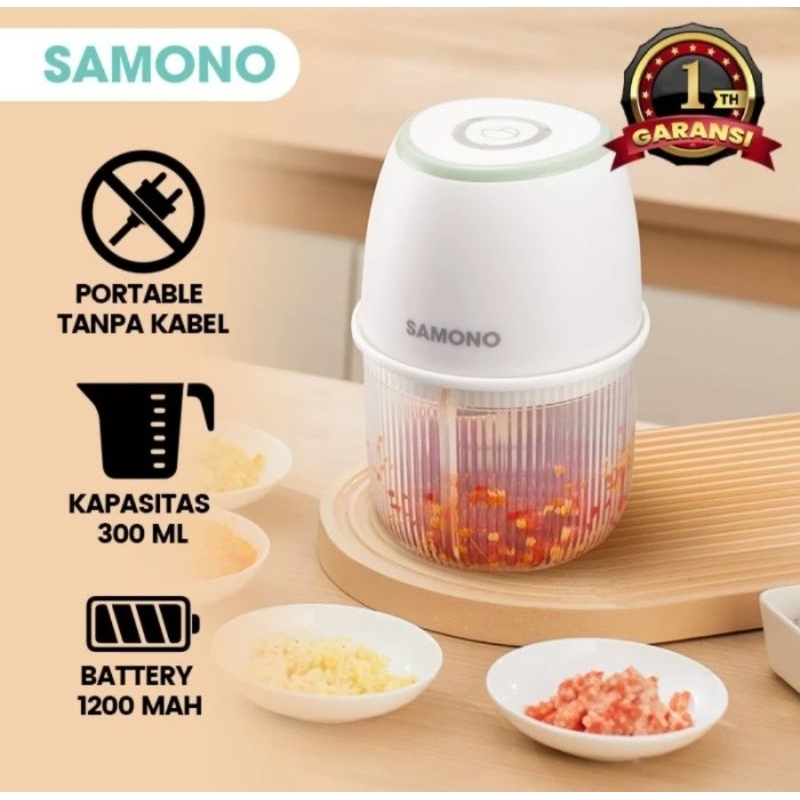 SAMONO Mini Chopper Blender Portable Gilingan Mini Bumbu dan Daging dengan USB Type C SW-L5 BATAM