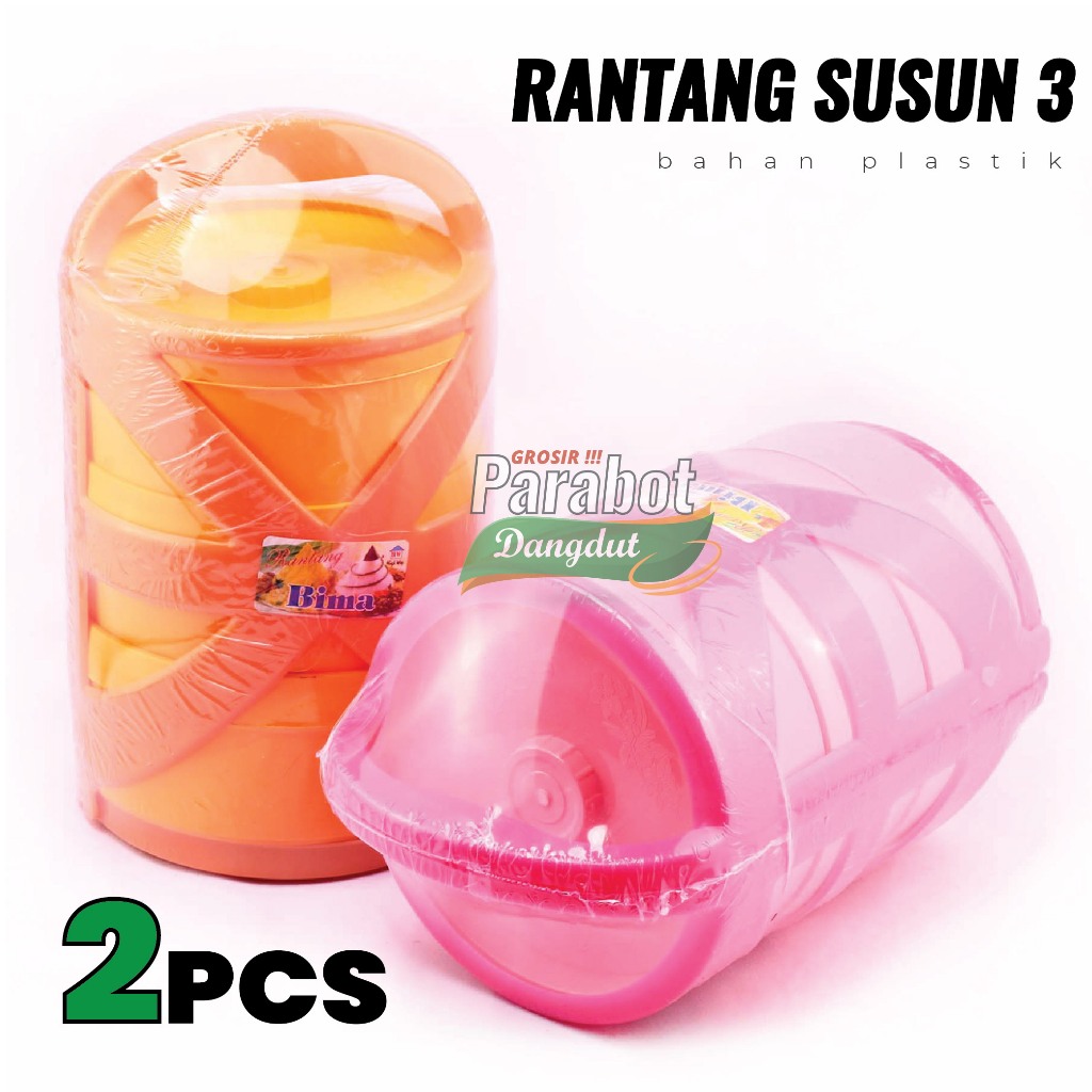 LEBIH HEMAT2 PCS - Rantang Susun Plastik Susu -Rantang Arjuna / Rantang Bima - Kotak Makan Anti Tump