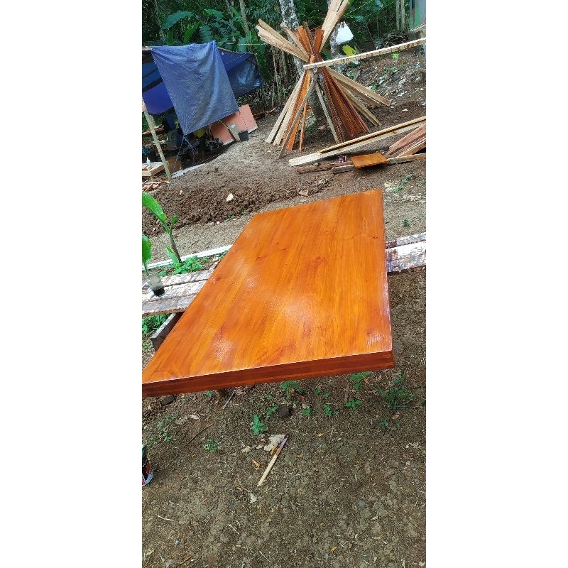 papan kayu daun meja tebal top table140x70x4cm tempel