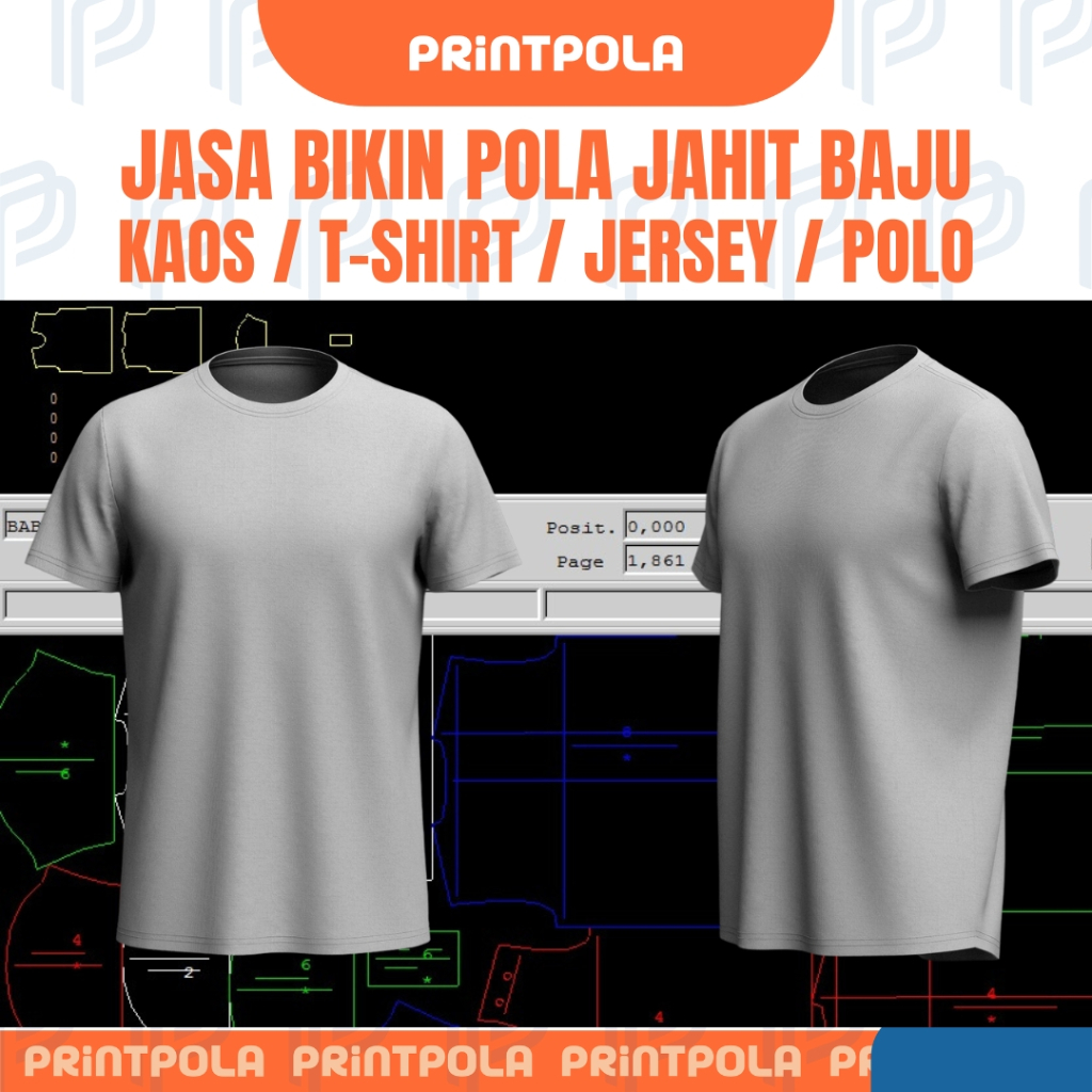 JASA PEMBUATAN POLA BAJU KAOS | DIGITAL PATTERN MAKER | GRADING POLA JAHIT | POLA CUSTOM REQUEST