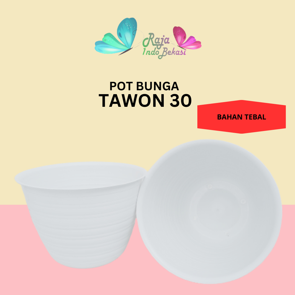 Pot Tawon 30 Cm Putih Tawon Pot 30CM Plastik Vas Pot Bunga - POT TAWON BESAR - Bukan Pot 25 24 Cm