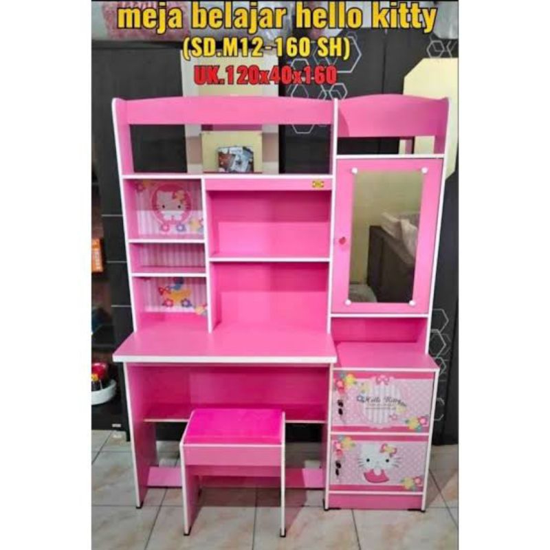 meja belajar anak karakter hello Kitty