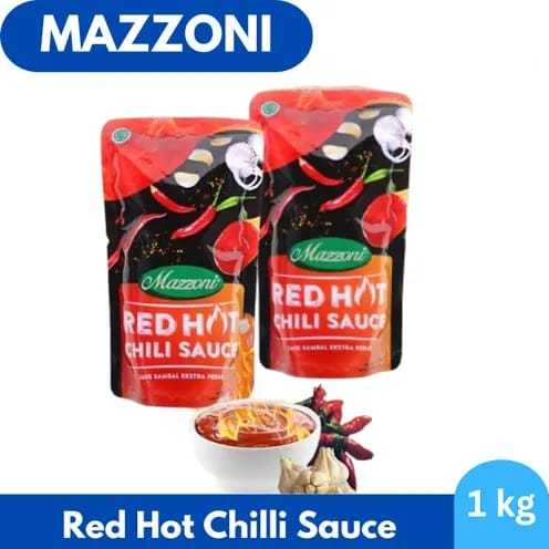 

Mazzoni Red Hot Chili Sauce 1kg / mazoni Saus Sambal Ekstra Pedas 1 kg