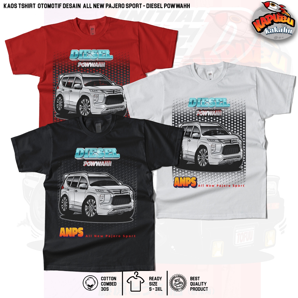 [ Kaos ] TShirt Otomotif Desain Cartoon All New Pajero Sport - Diesel Powwahh