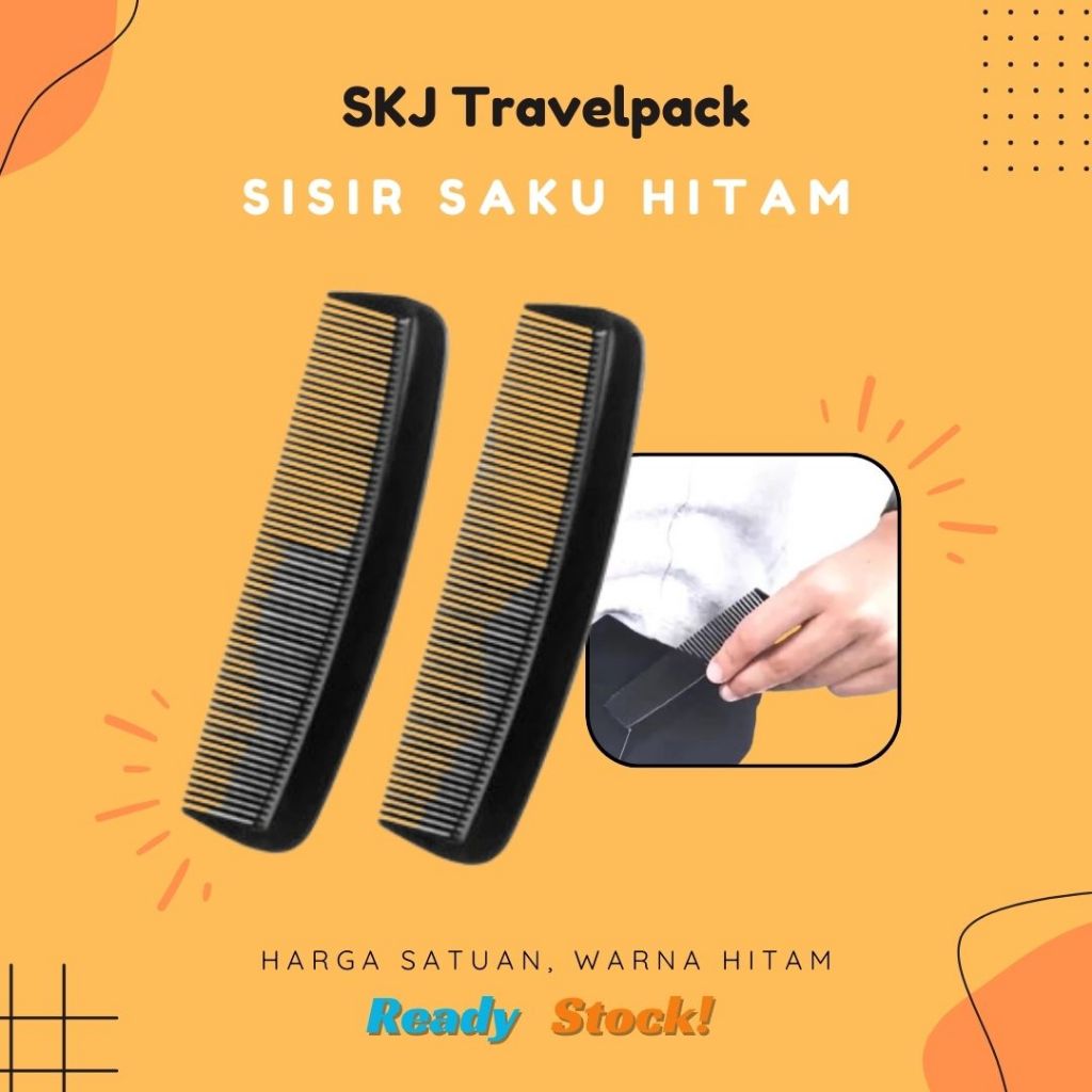 (MIN. 5 PCS) Sisir Saku Pria - Sisir Plastik Hitam Hotel Premium - Sisir Pomade Laki Laki