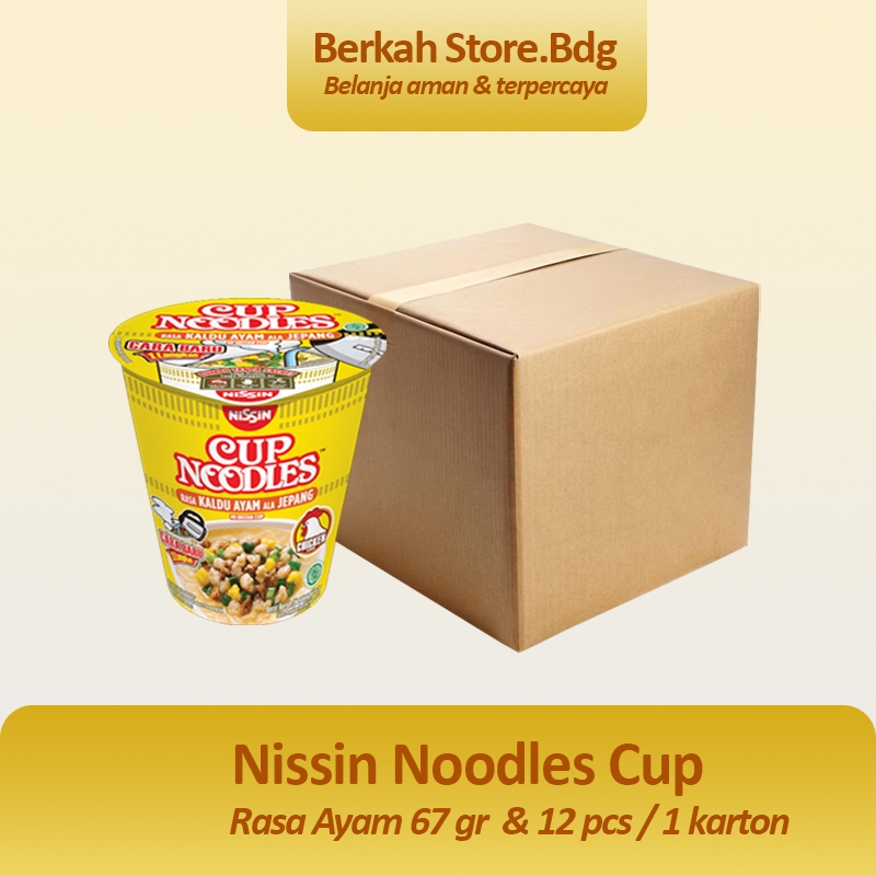 

Mie Ramen Nissin Noodles cup Kaldu ayam 65gr/12pcs/1 Karton/Halal