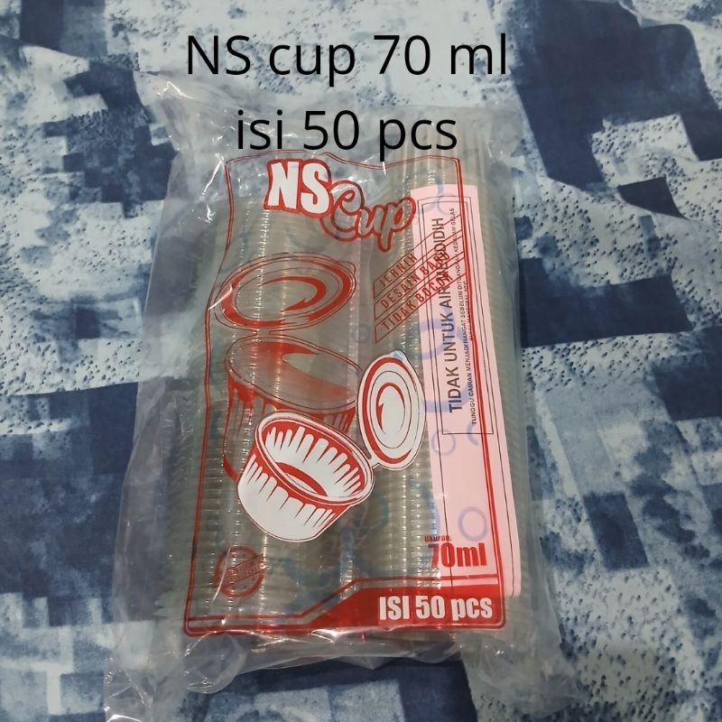 NS cup saus jelly cup 70ml isi 50pcs | saus cup | jelly cup | ns cup | ns cup 70ml | puding cup