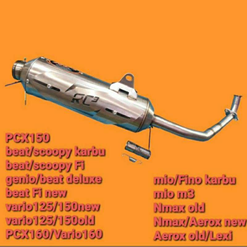 knalpot RC3 standar racing standar bobok starbok mio/fino karbu  Mio m3  Nmax old  Nmax new  Aerox n