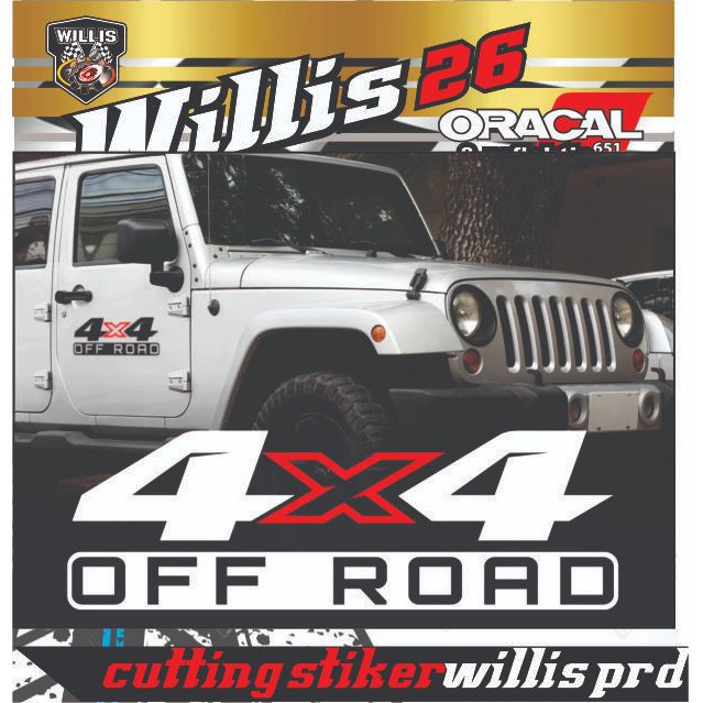 Stiker 4x4 Offroad cutting sticker Off Road Mobil Jeep Katana Jimmy Hilux