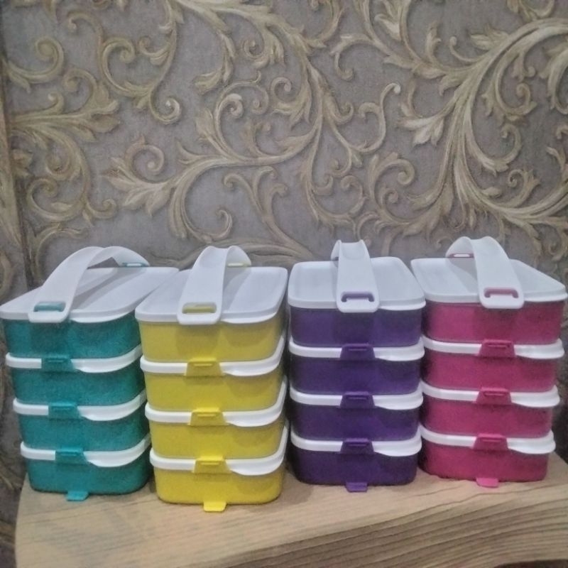Tupperware Rantang ctg 4 susun 900 ml Tosca Kuning Ungu Pink Magenta