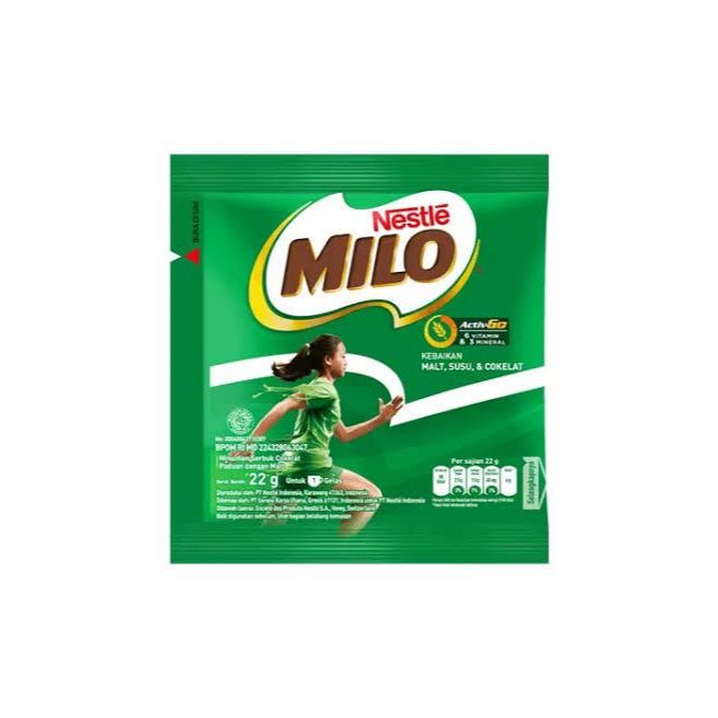 

Susu Milo Sachet 1pcs 22gr ( 1 Renceng/10 Pcs dan 5 pcs)