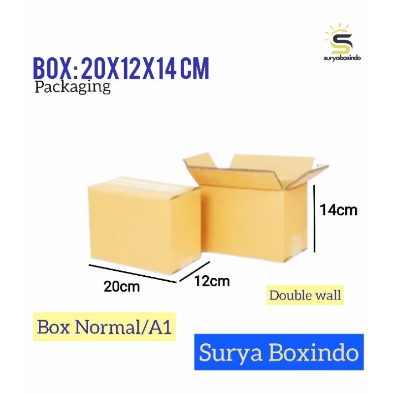 

Box Double wall 20x12x14 cm( Tole) /Amdk/Kardus/doublewall/tinggi14/packing/boxtebal