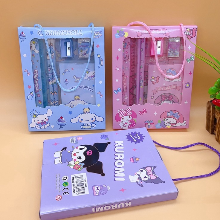 

Super Shopping Gift set Alat Tulis Sekolah 6 in 1 sanrio Alat Tulis Pensil Sanrio kuromi melody chinamorol SET ALAT TULIS 6 IN 1 MOTIF SANRIO ATK Set