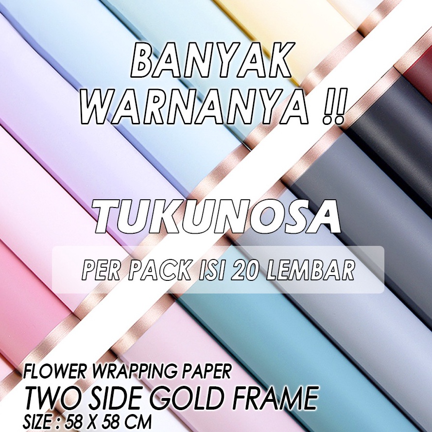 

Hadir Limited PERPACK FLOWER WRAPPING PAPER TWO SIDE GOLD FRAME KERTAS BUKET BUNGA CELLOPHANE PAPER BOUQUET PAPER KERTAS BUCKET