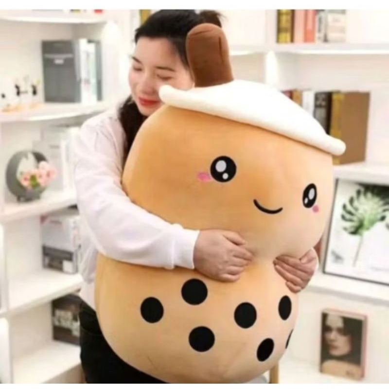 Boneka Milk Boba Tea JUMBO Boneka Boba Super Lembut Full Dakron (SNI)