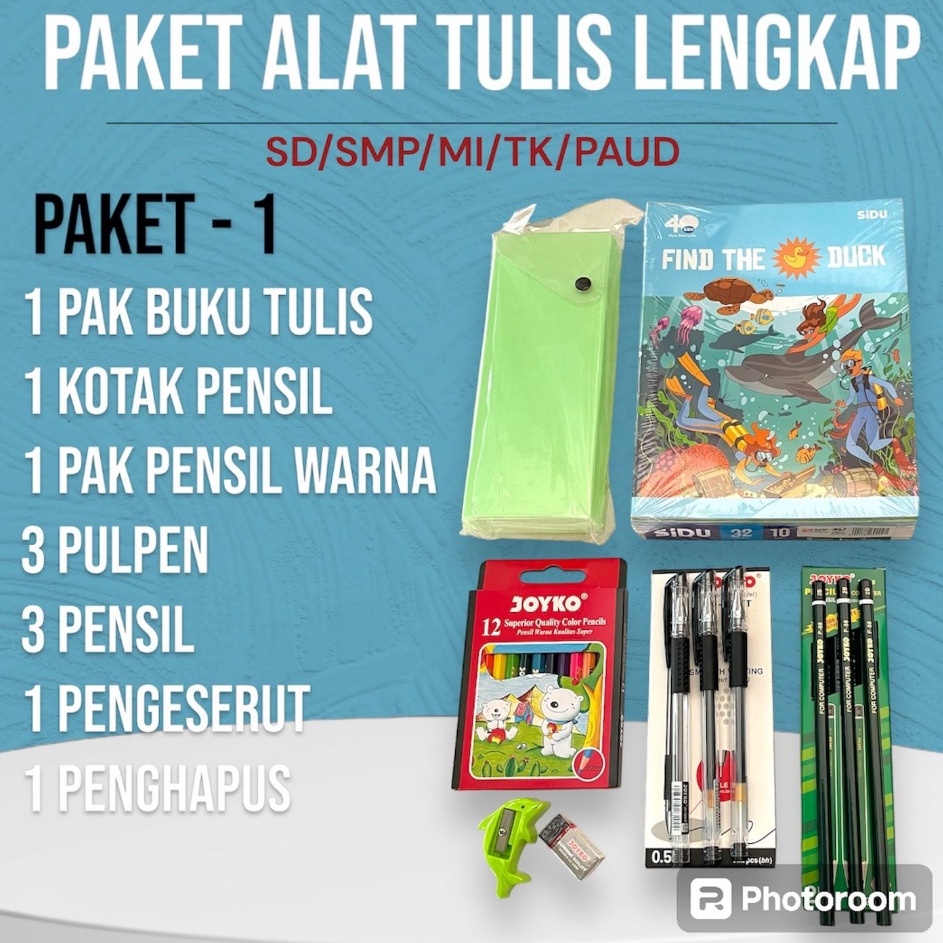 

First Come Paket ATK Lengkap SDSMPSMKSMA Buku Tulis Alat Tulis Sekolah