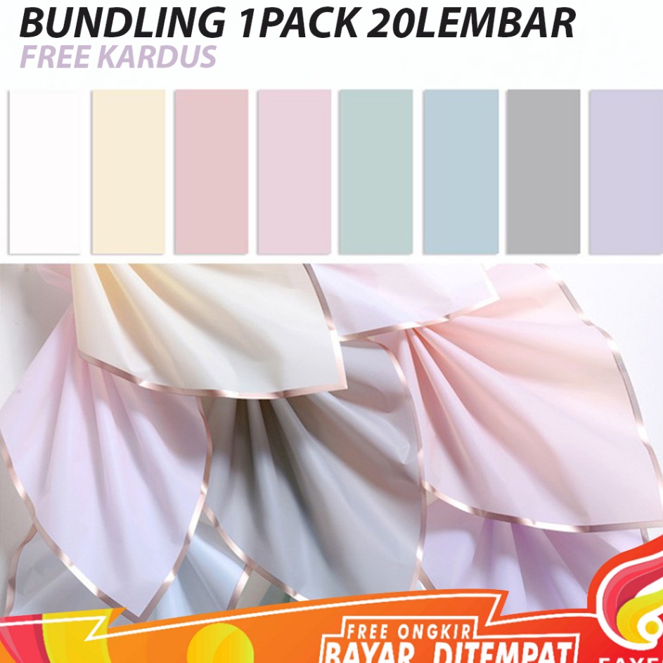 

Lebih Murah 7 BUNDLING 1 PACK ISI 2 LEMBAR Kertas Bunga Line Color Waterproof Flower Wrapping Kertas Buket Bunga Kertas Kado Flower Paper bouquet Cellophane papper COD