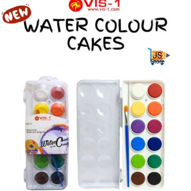 

Pasti Favorit Water Color Cakes 12 Warna 1 Kuas Cat Air Set 12 Warna Kuas