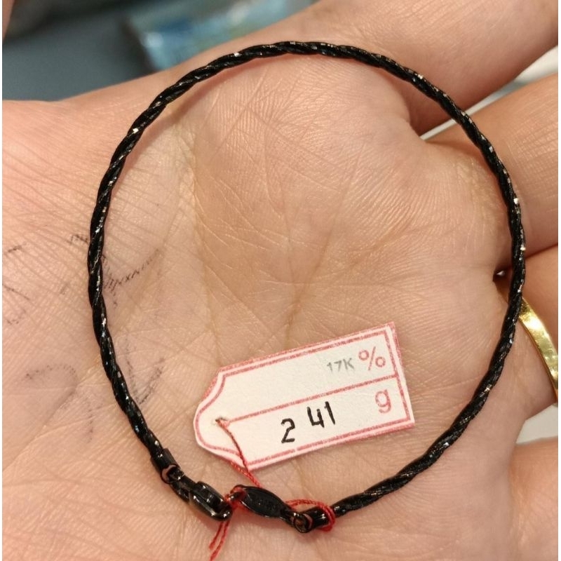 Gelang rantai emas 75 black gold lidi