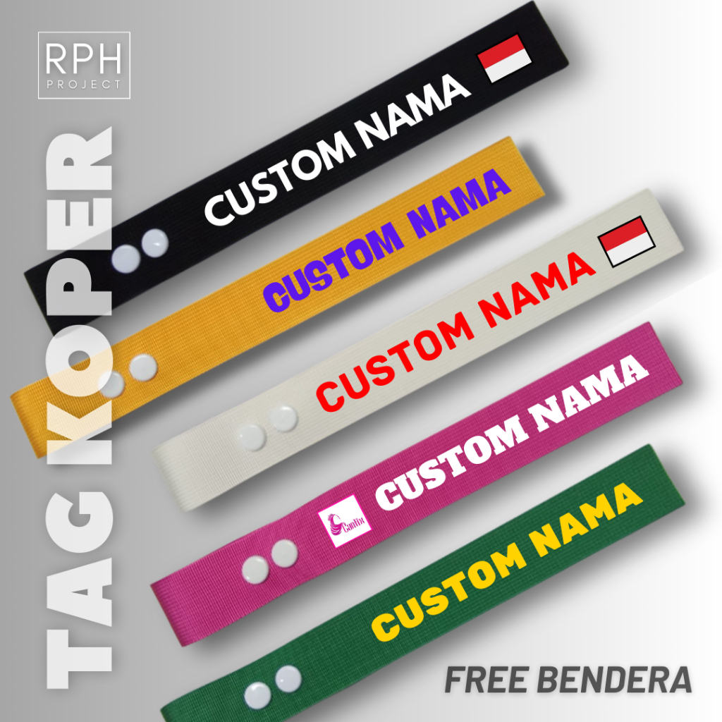 Tag Koper Luggage Tag Bag Tag Gantungan Penanda Koper Tas Custom Nama Sablon Untuk Haji Umroh