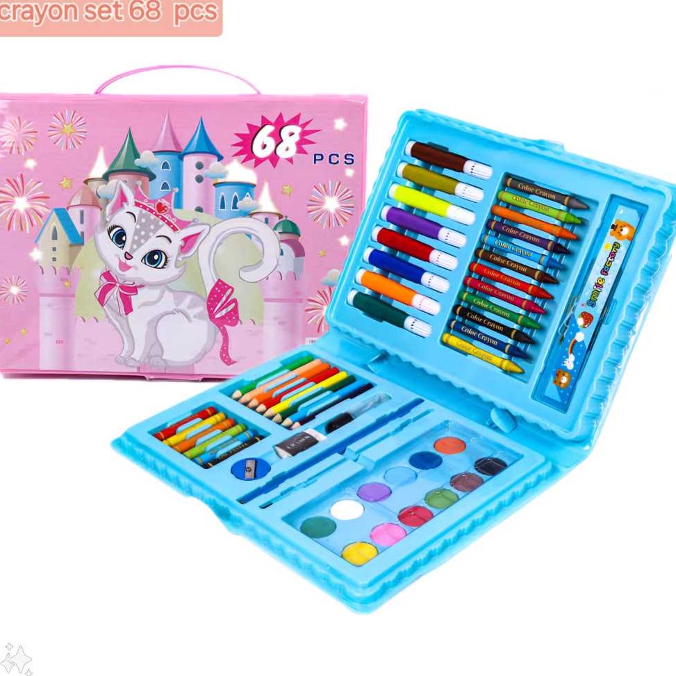 

Produk Terpopuler set alat gambar crayon set 68 pcs pensil warna cat air anak