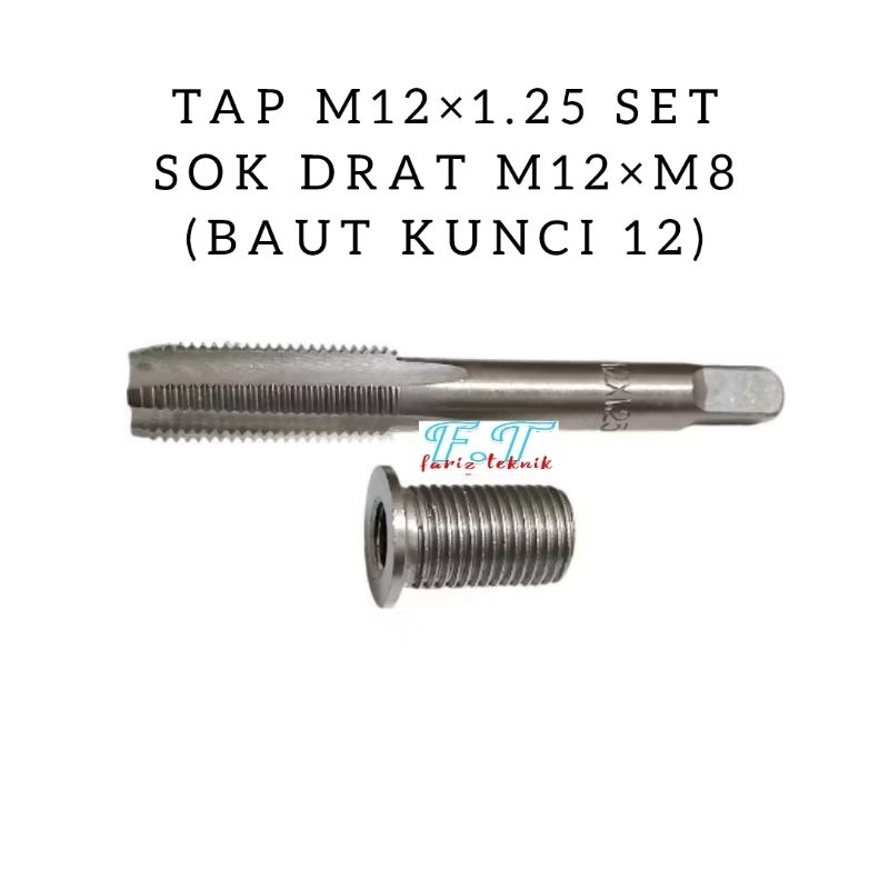 paket tap set sok drat bosh drat m12×m8 verbos drat baut 12