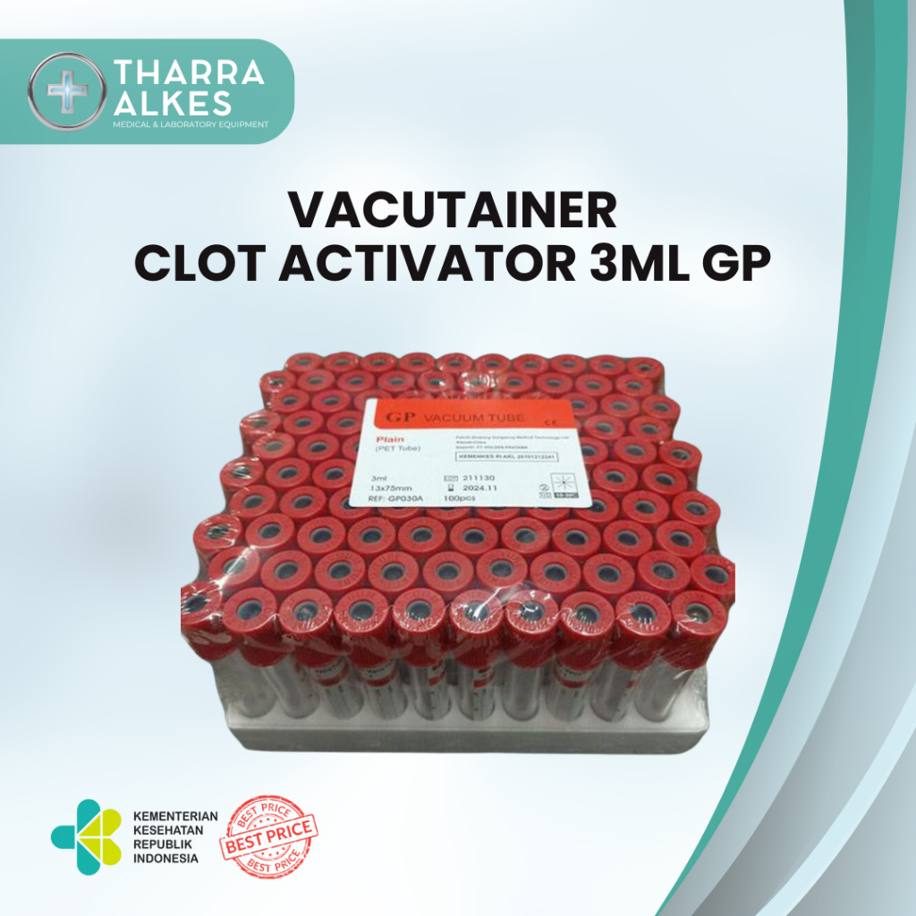 VACUTAINER CLOT ACTIVATOR 3ML GP / TABUNG CLOT ACTIVATOR