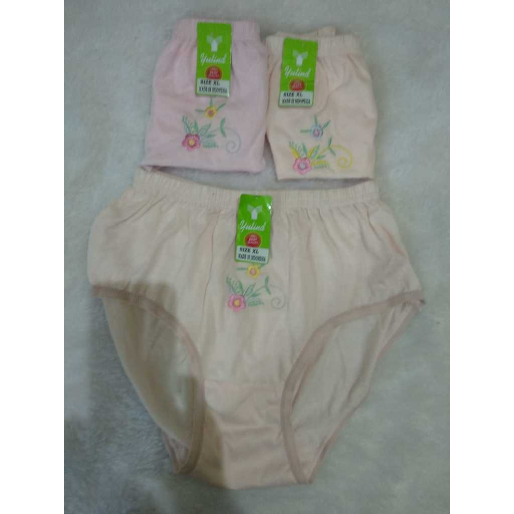 3Pcs CD YUTIN Bordir Murah Karet Nyaman size XL