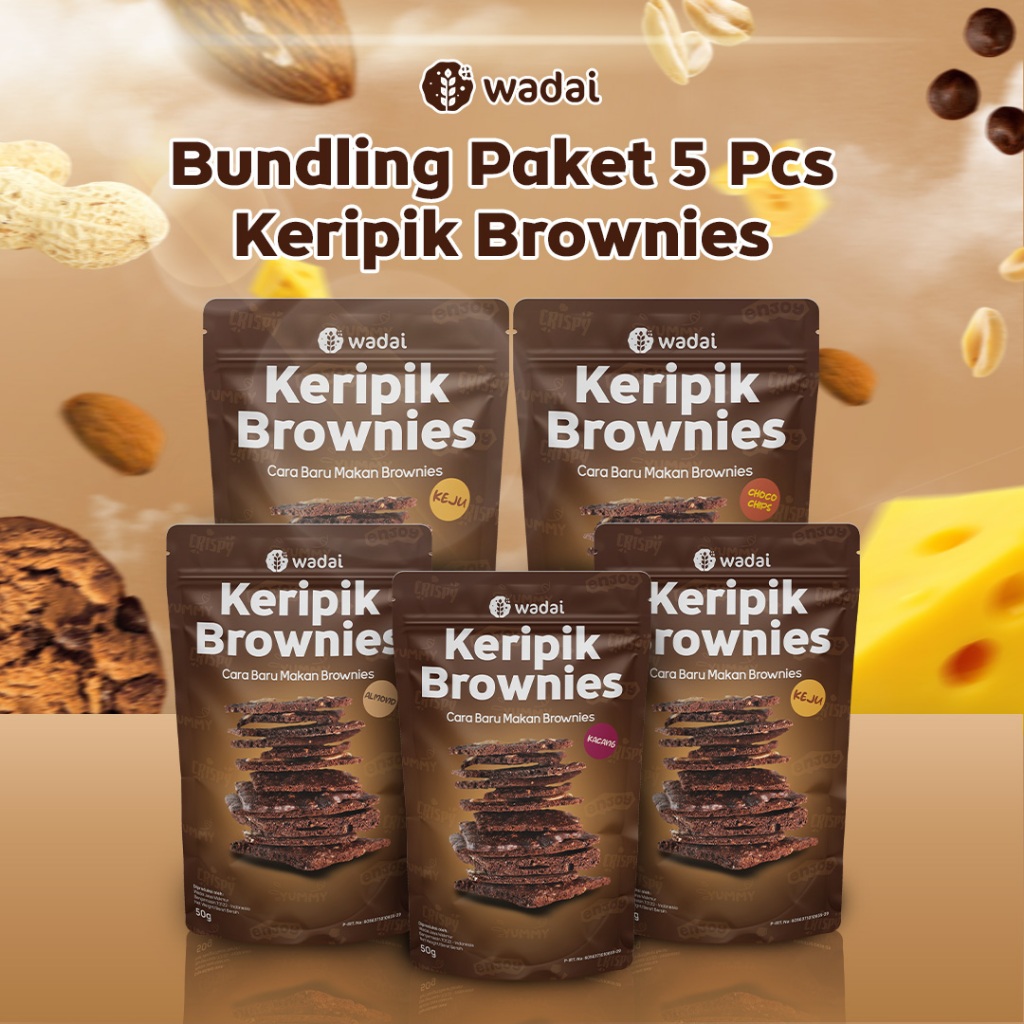 

Paket Bundling 5 Pcs Cemilan Kue Kering Wadai Keripik Brownies Murah Bisa COD