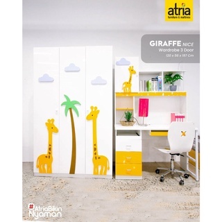 Atria Paket Meja Belajar Dan Lemari Anak Karakter Motif Jerapah