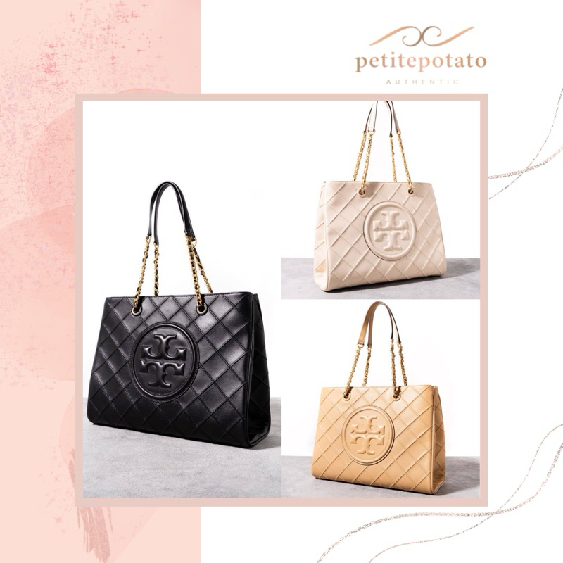 TAS BRANDED WANITA TORY BURCH FLEMING SOFT CHAIN TOTE LEATHER