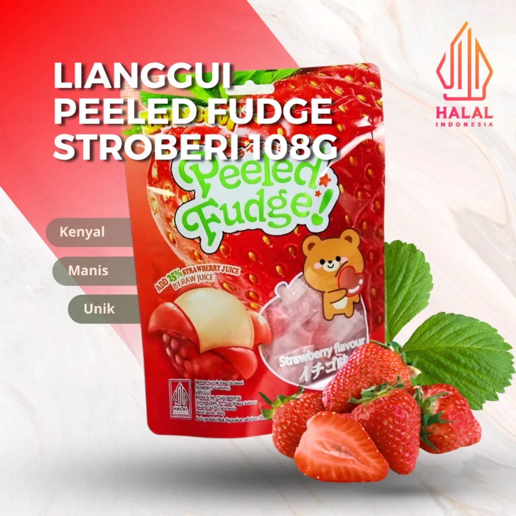 

LIANGGUI PEELED FUDGE PERMEN LUNAK RASA STROBERI 108 GRAM