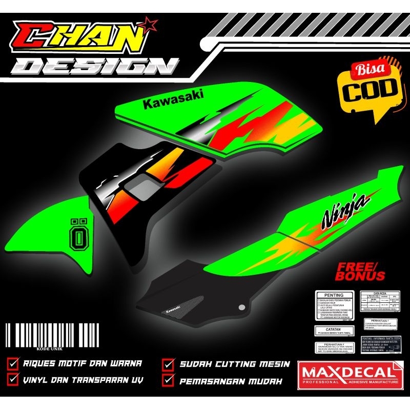 Stiker Striping Ninja Kawasaki KIS Hijau custom varias