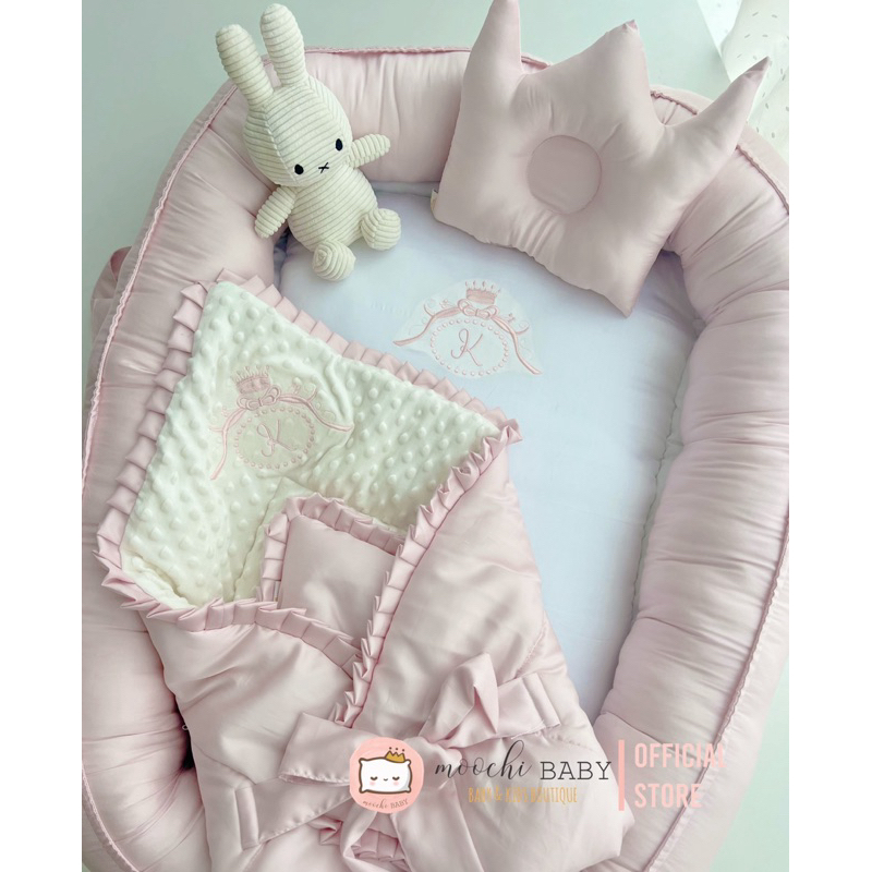 moochi bordir bedcover set embroidery selimut bayi bordir princess custim