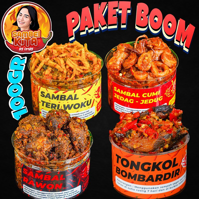 

PAKET SUKA SUKA 4 SAMBAL OMAY 4 RASA KOMPLIT TERI WOKU RAWON CUMI JEDUG TONGKOL BISA REQUEST RASA
